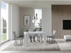 Mesa extensible 120/224x90 cm Naxy Premium fresno blanco