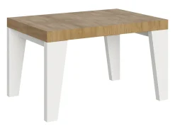 Mesa extensible 90x130/234 cm Naxy Mix Tapa Roble Nature - Patas Fresno Blanco