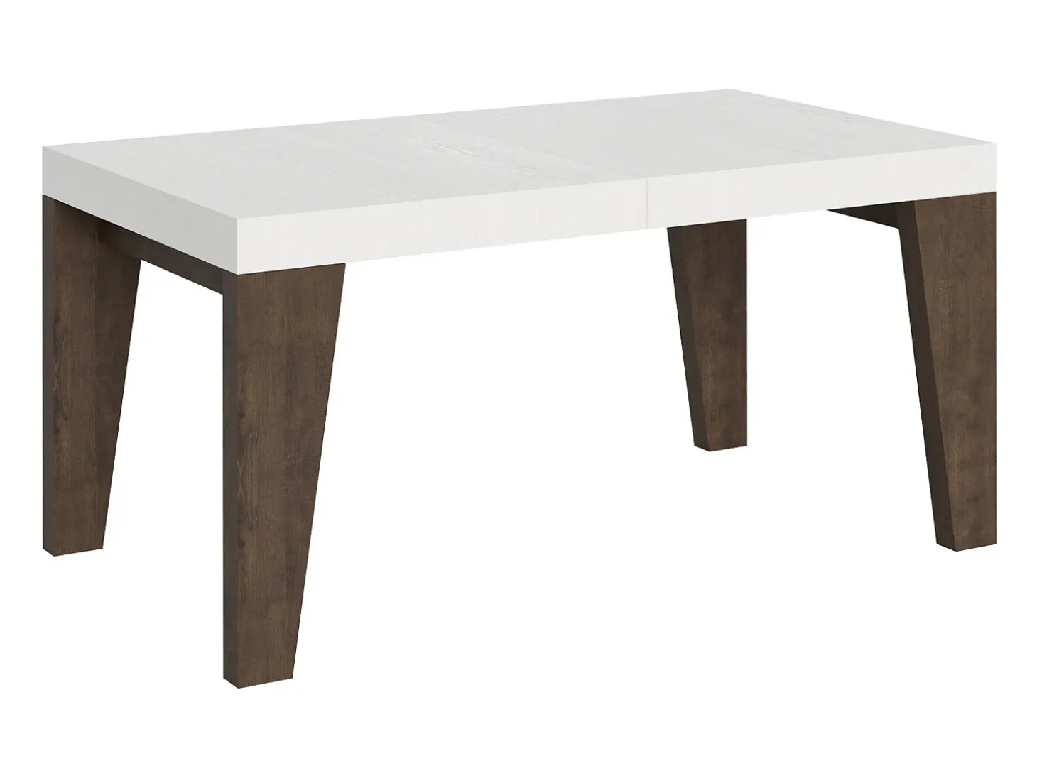 Mesa extensible 90x160/420 cm Naxy Mix Tapa fresno blanco - Patas nogal