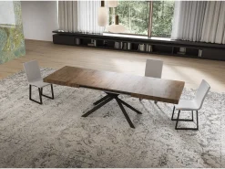 Mesa extensible 90x160/420 cm Niket Nogal patas Antracita