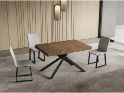 Mesa extensible 90x140/244 cm Niket nogal patas antracita