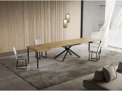 Mesa extensible 90x140/400 cm Niket Roble Natural patas Antracita