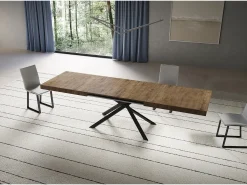 Mesa extensible 90x200/304 cm Niket nogal patas antracita