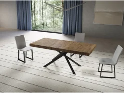 Mesa extensible 90x200/304 cm Niket nogal patas antracita