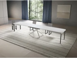 Mesa extensible 90x180/440 cm Niket Fresno Blanco patas blanco