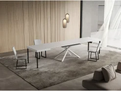 Mesa extensible 90x120/380 cm Niket Fresno Blanco patas blanco