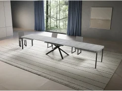 Mesa extensible 90x200/460 cm Niket Cemento patas Antracita