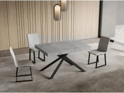 Mesa extensible 80x140/224 cm Niket cemento patas antracita