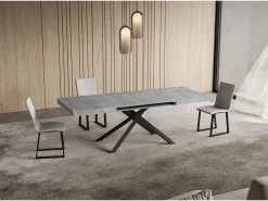 Mesa extensible 90x130/234 cm Niket cemento patas antracita