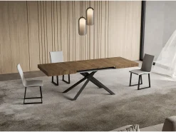 Mesa extensible 90x130/234 cm Niket nogal patas antracita