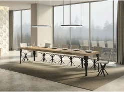 Mesa extensible 90x140/400 cm Paxon Premium Roble Natural estructura Antracita