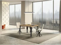 Mesa extensible 90x140/400 cm Paxon Premium Roble Natural estructura Antracita