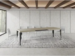 Mesa extensible 200/460x90 cm Paxon cachemira patas antracita