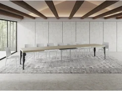 Mesa extensible 200/460x90 cm Paxon cachemira patas antracita