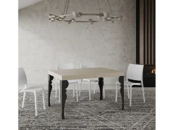Mesa extensible 140/244x90 cm Paxon cachemira patas antracita
