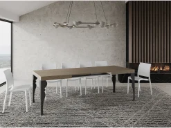 Mesa extensible 120/224x90 cm Paxon gris paloma patas antracita
