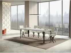 Mesa extensible 90x200/460 cm Paxon Premium Fresno Blanco estructura Antracita