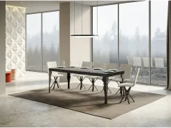 Mesa extensible 90x200/460 cm Paxon Premium Cemento estructura Antracita