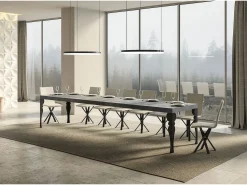 Mesa extensible 90x200/460 cm Paxon Premium Cemento estructura Antracita