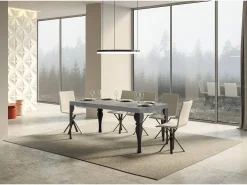 Mesa extensible 90x200/460 cm Paxon Premium Cemento estructura Antracita