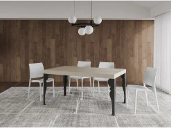 Mesa extensible 90x160/420 cm Paxon Premium cachemira patas antracita