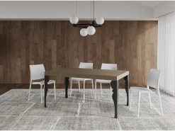 Mesa extensible 90x160/420 cm Paxon Premium gris paloma patas antracita