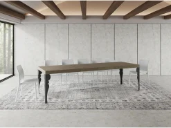 Mesa extensible 90x160/420 cm Paxon Premium gris paloma patas antracita