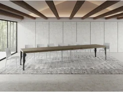Mesa extensible 90x160/420 cm Paxon Premium gris paloma patas antracita