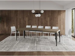 Mesa extensible 160/420x90 cm Paxon gris paloma patas antracita