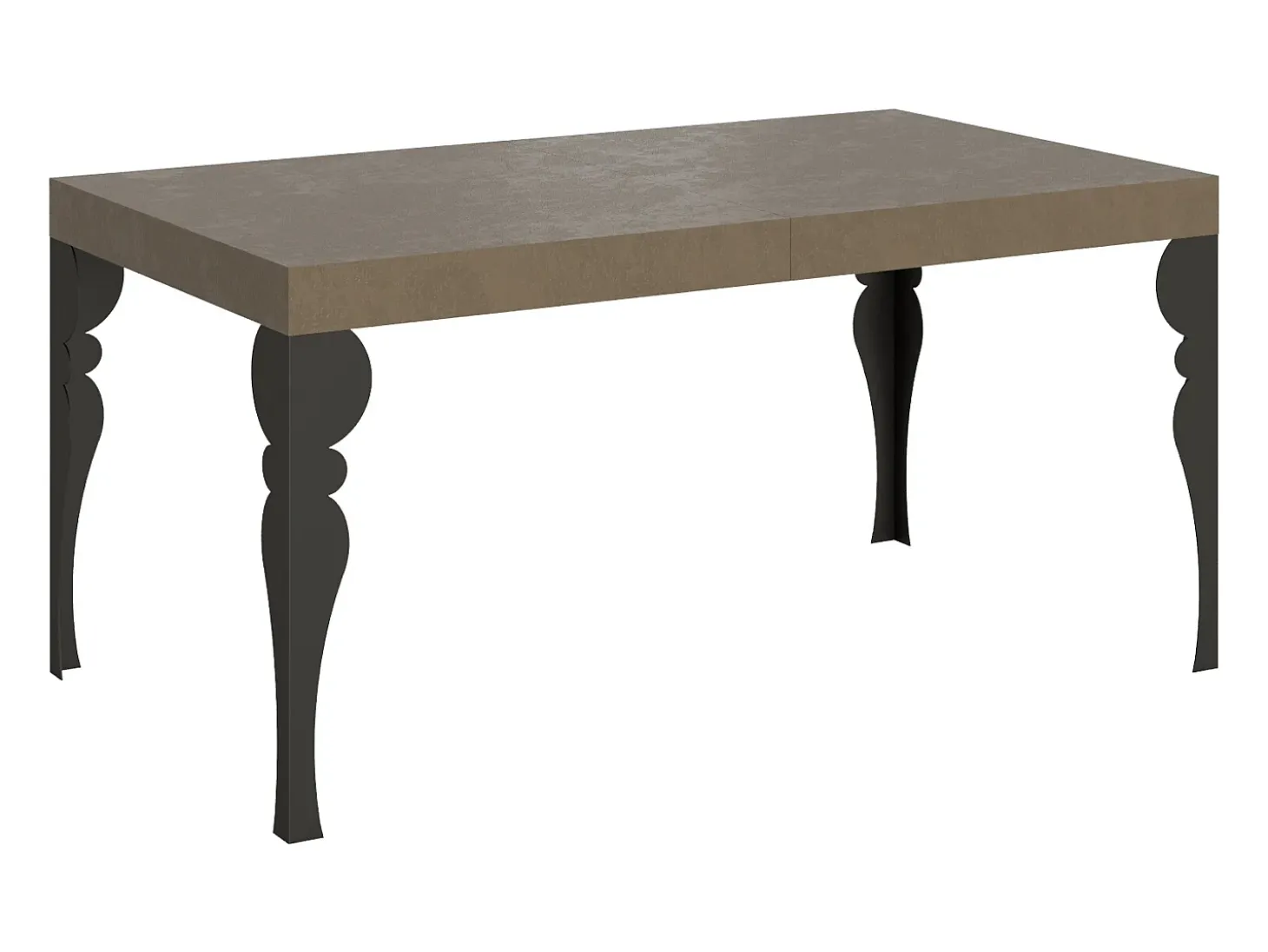 Mesa extensible 160/420x90 cm Paxon gris paloma patas antracita