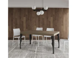 Mesa extensible 90x160/264 cm Paxon Premium gris paloma patas antracita