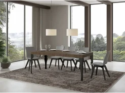 Mesa extensible 90x140/400 cm Paxon Premium Nogal estructura Antracita