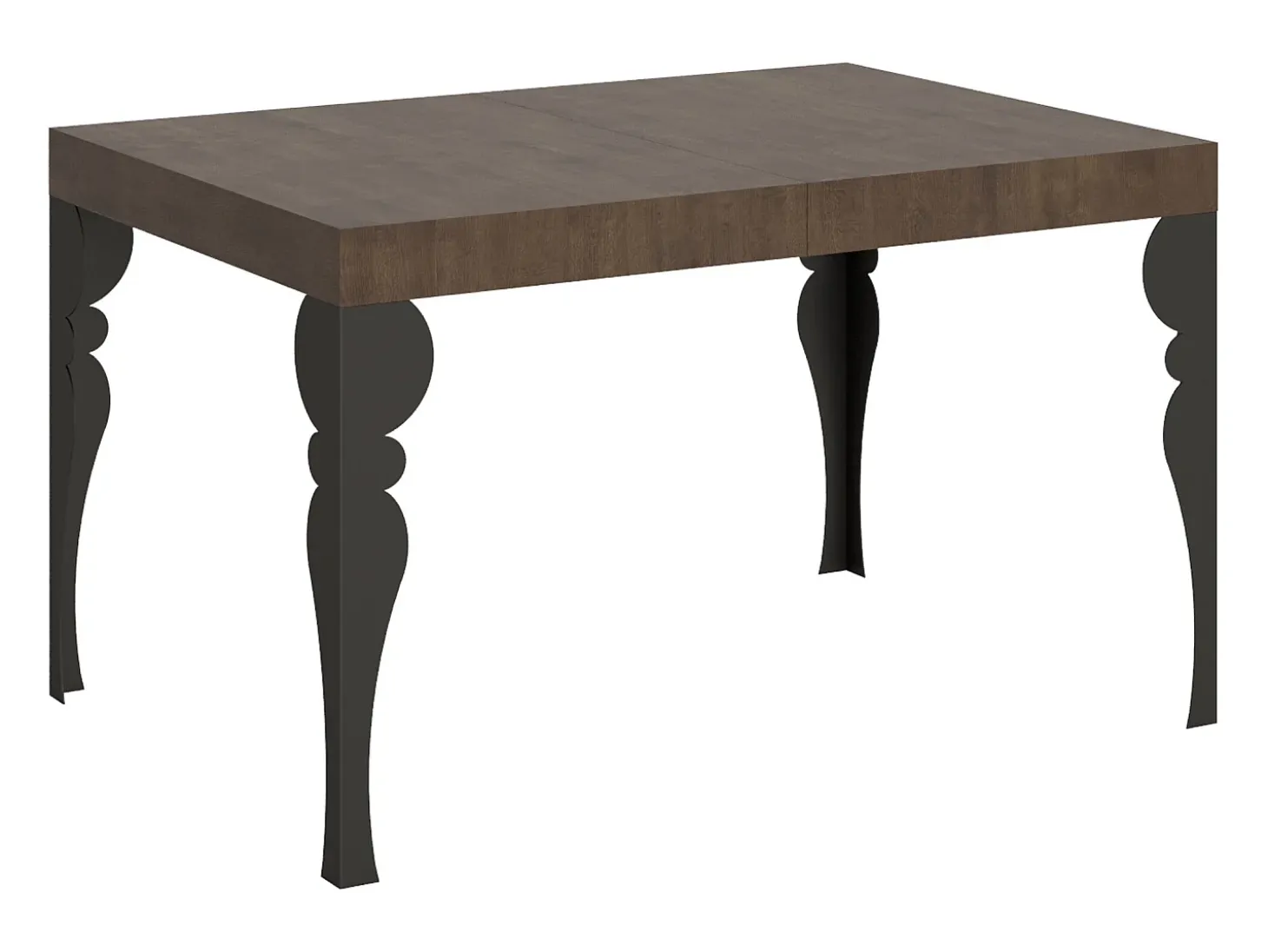 Mesa extensible 130/234x90 cm Paxon nogal patas antracita