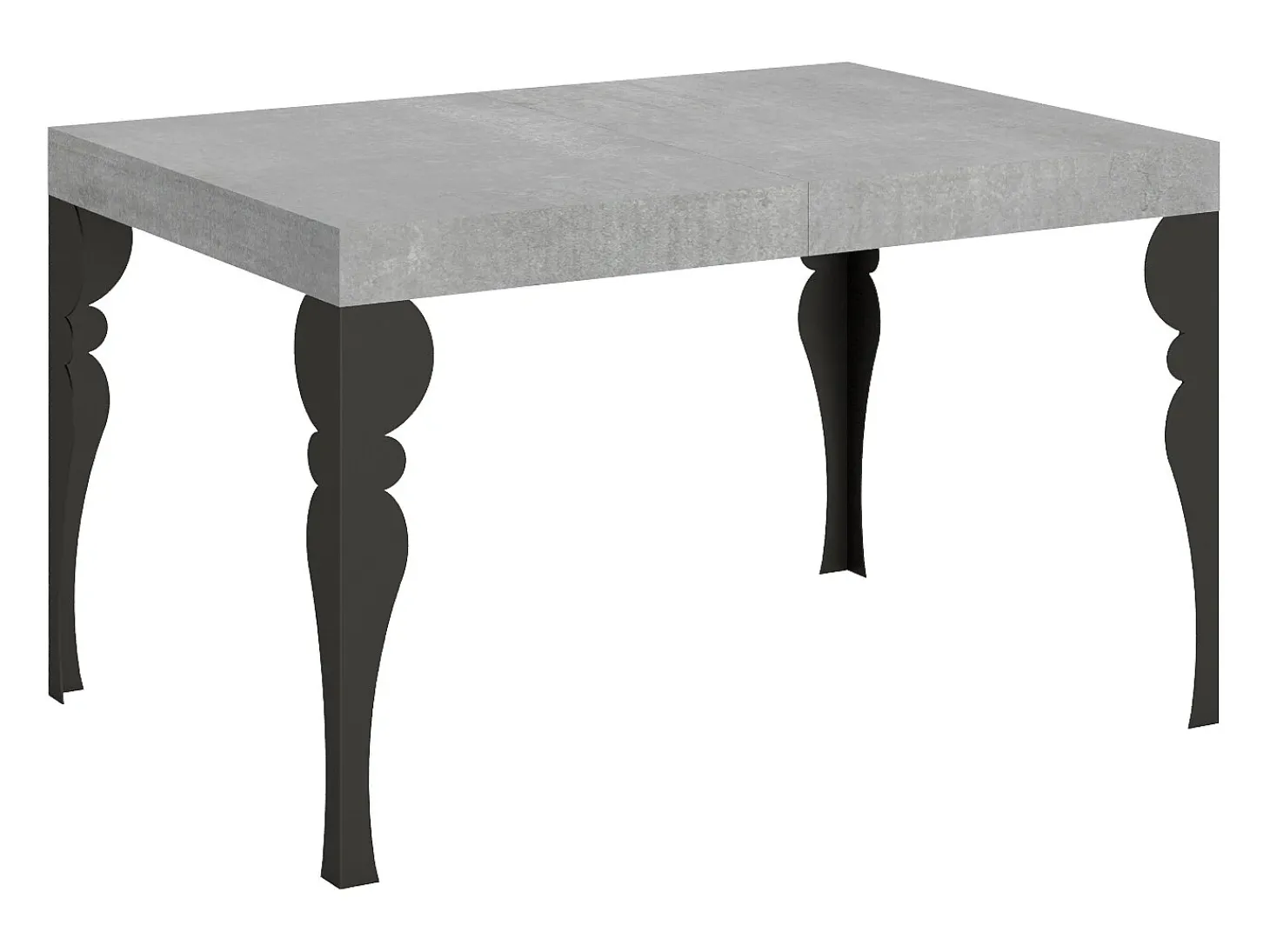 Mesa extensible 140/400x90 cm Paxon cemento patas antracita