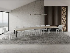 Mesa extensible 140/400x90 cm Paxon cachemira patas antracita