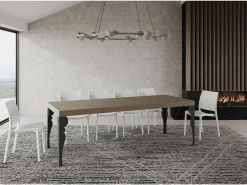 Mesa extensible 90x140/400 cm Paxon Premium gris paloma patas antracita