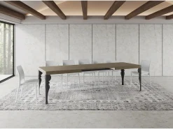 Mesa extensible 180/440x90 cm Paxon gris paloma patas antracita