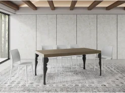 Mesa extensible 180/440x90 cm Paxon gris paloma patas antracita