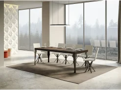 Mesa extensible 90x200/460 cm Paxon Premium Nogal estructura Antracita
