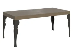 Mesa extensible 90x200/460 cm Paxon gris paloma patas antracita