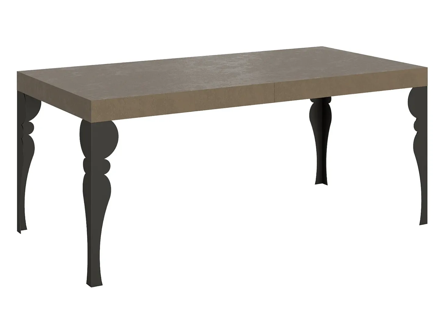 Mesa extensible 90x200/460 cm Paxon gris paloma patas antracita