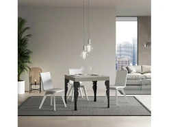Mesa extensible 90x90/246 cm Paxon Premium cachemira patas antracita