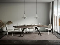 Mesa extensible 90x180/284 cm Proxy Nogal estructura Antracita