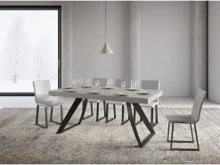 Mesa extensible 90x200/460 cm Proxy Cachemira estructura Antracita