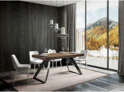Mesa extensible 90x200/304 cm Proxy Premium Nogal estructura Antracita