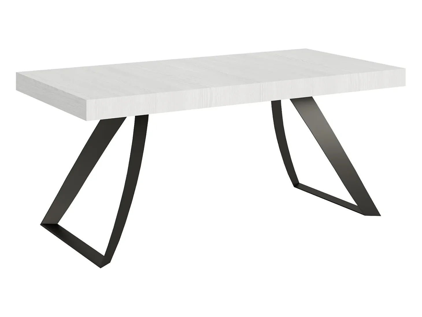 Mesa extensible 90x200/460 cm Proxy Fresno Blanco estructura Antracita