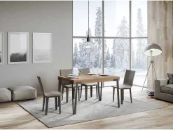 Mesa extensible 90x140/244 cm Rio Roble Natural estructura Antracita