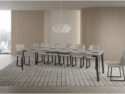 Mesa extensible 90x200/304 cm Rio Cachemira estructura Antracita