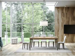 Mesa extensible 90x180/284 cm Rio Roble Natural estructura Antracita
