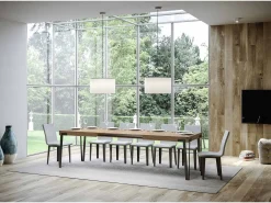 Mesa extensible 90x200/304 cm Rio Roble Natural estructura Antracita